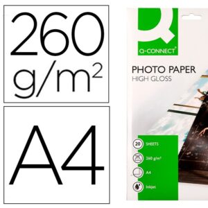 PAPEL FOTO GLOSSY DIN-A4 ALTA CALIDAD DIGITAL PHOTO DE 260g PAQUETE 20 HOJAS
