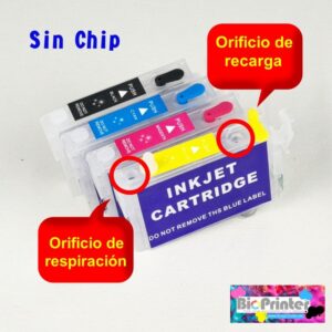 CARTUCHOS RECARGABLES SIN CHIP PARA IMPRESORAS EPSON