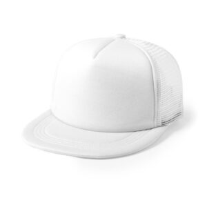 GORRA BLANCA VISERA PLANA CON TELA REJILLA PARA SUBLIMACIÓN YOBS