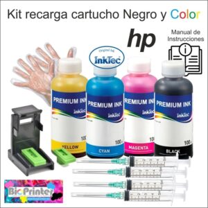 KIT RECARGA TINTA UNIVERSAL CARTUCHOS HP